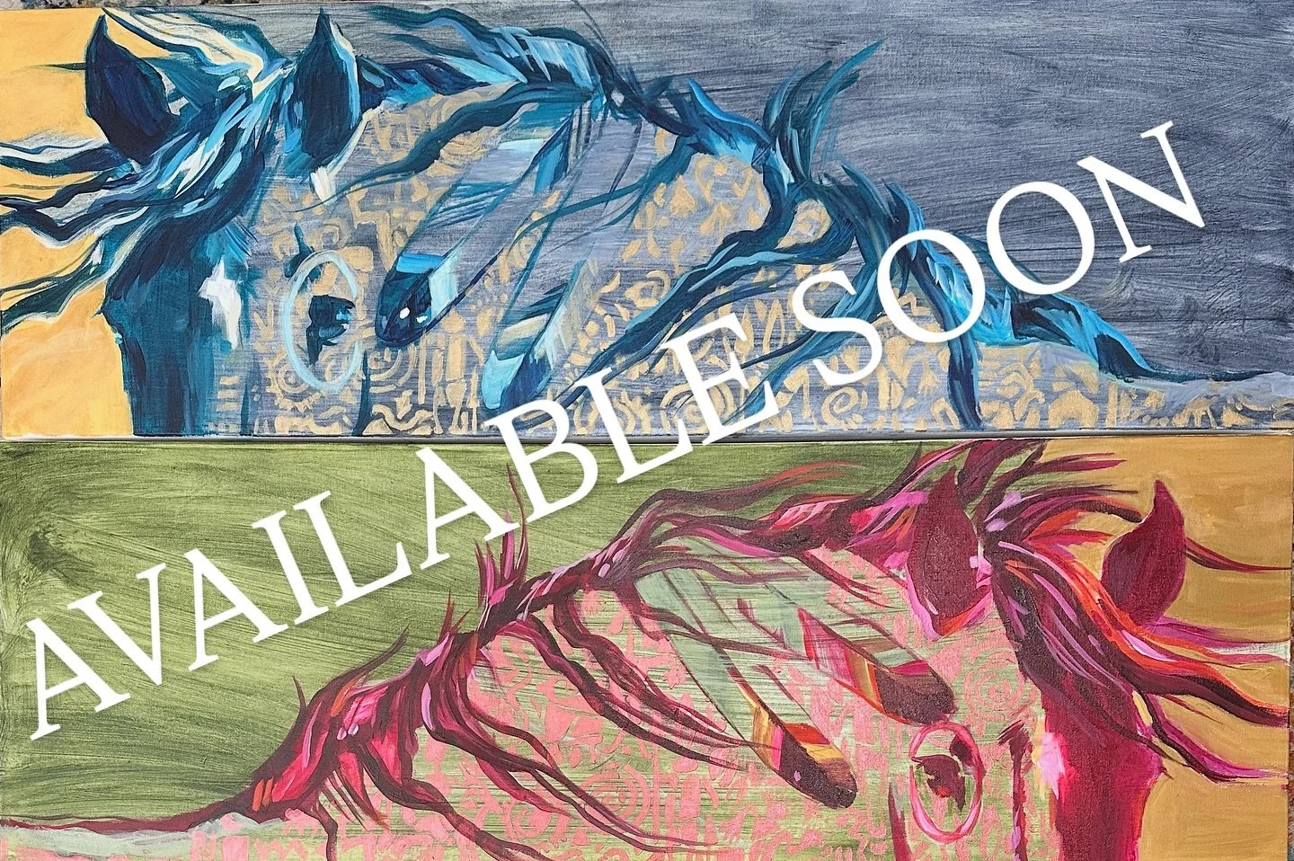 Left vs Right. 
Year of the Horse. 
#art #canadianart #madebyhand #warhorse #equineart #collectibles #artgallery