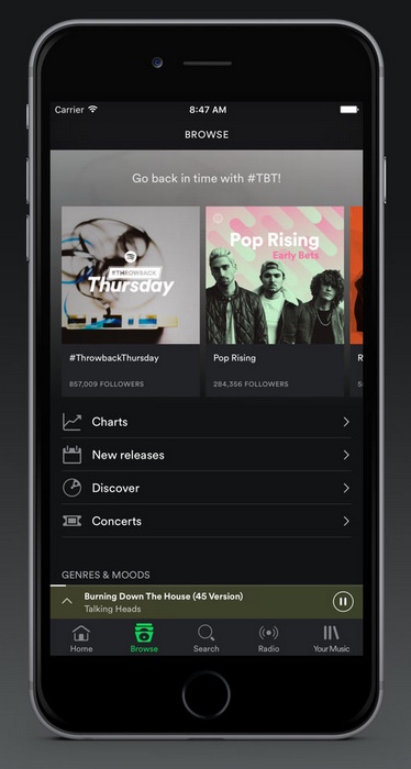 Spotify Main Menu