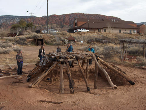 John explains construction of the walls using smaller materials.