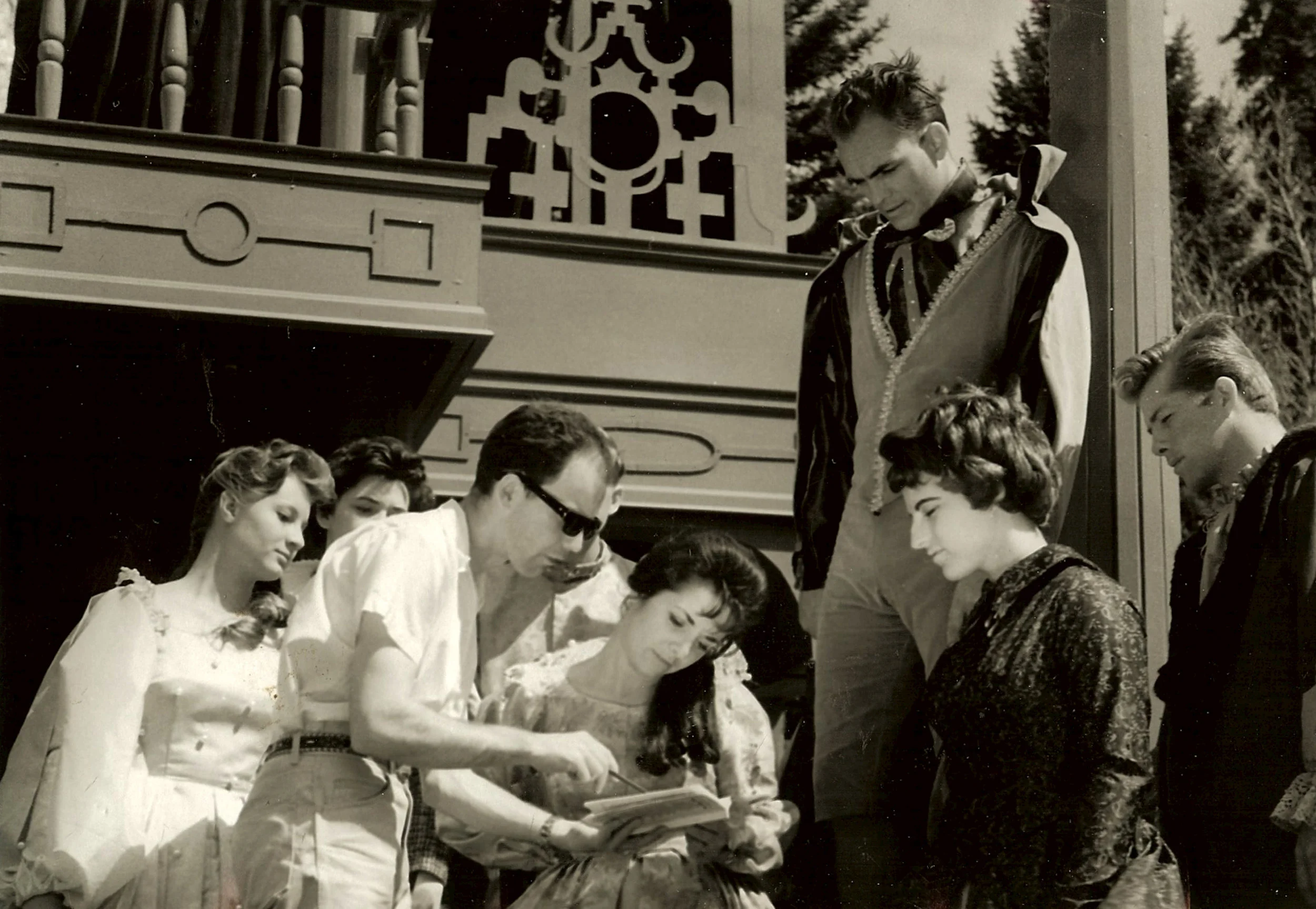 Founding Director Fred C. Adams offers suggestions prior to 1962 opening night.