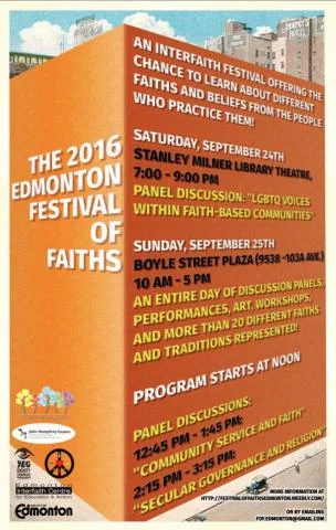 2ND ANNUAL EDMONTON FESTIVAL OF FAITHS BRINGS TOGETHER MORE THAN TWENTY DIFFERENT RELIGIONS AND TRADITIONS FROM ACROSS THE CITY!