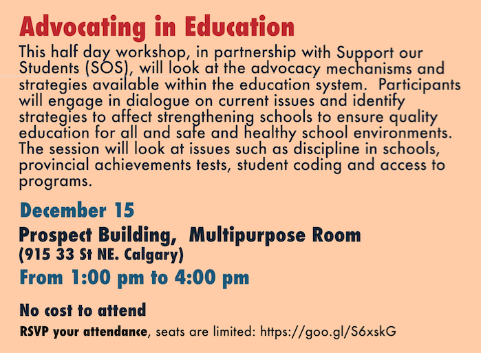 Advocating in Education - Calgary Workshop