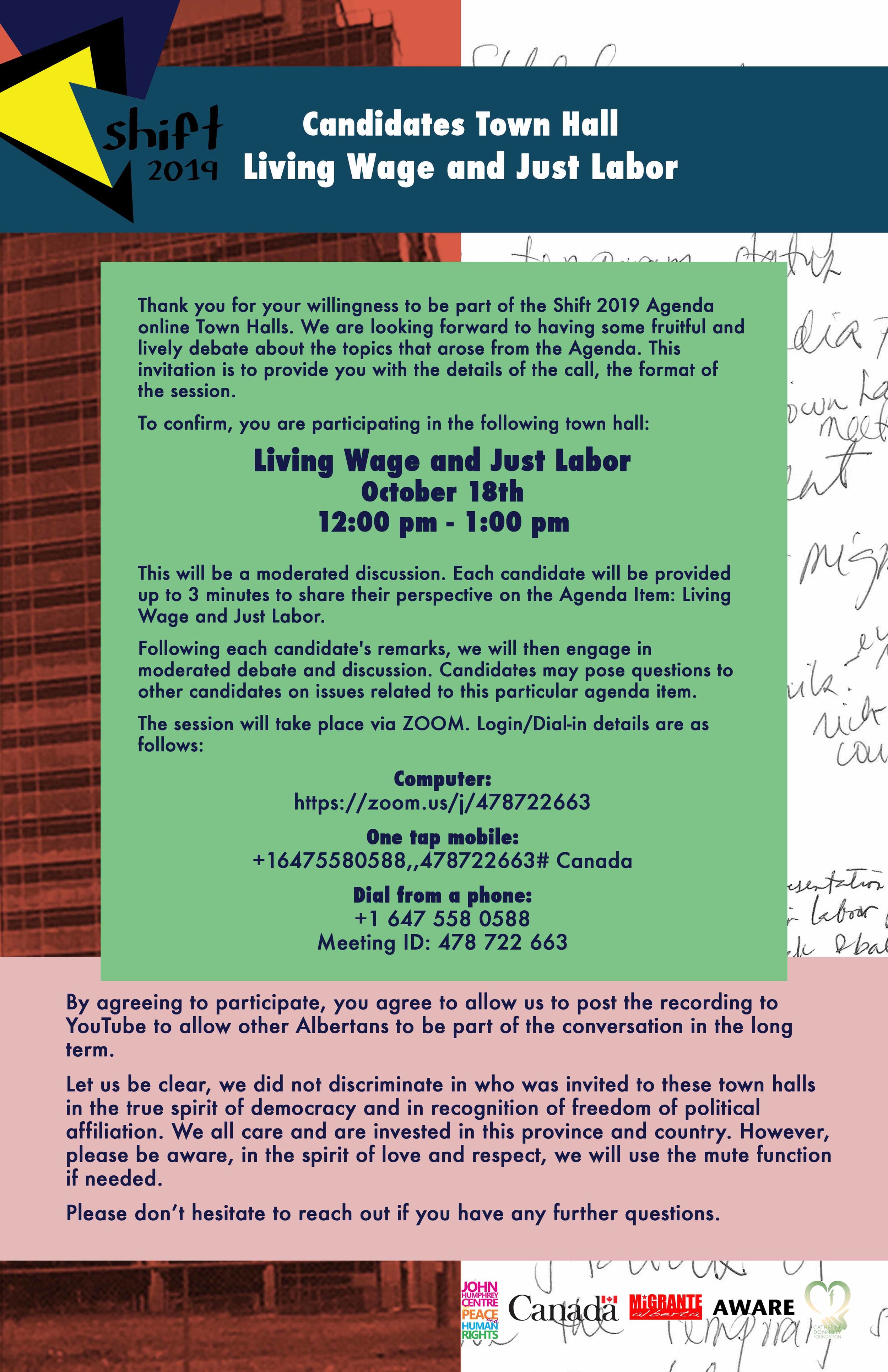 Shift 2019: Candidates Town Hall - Living Wage and Just Labor
