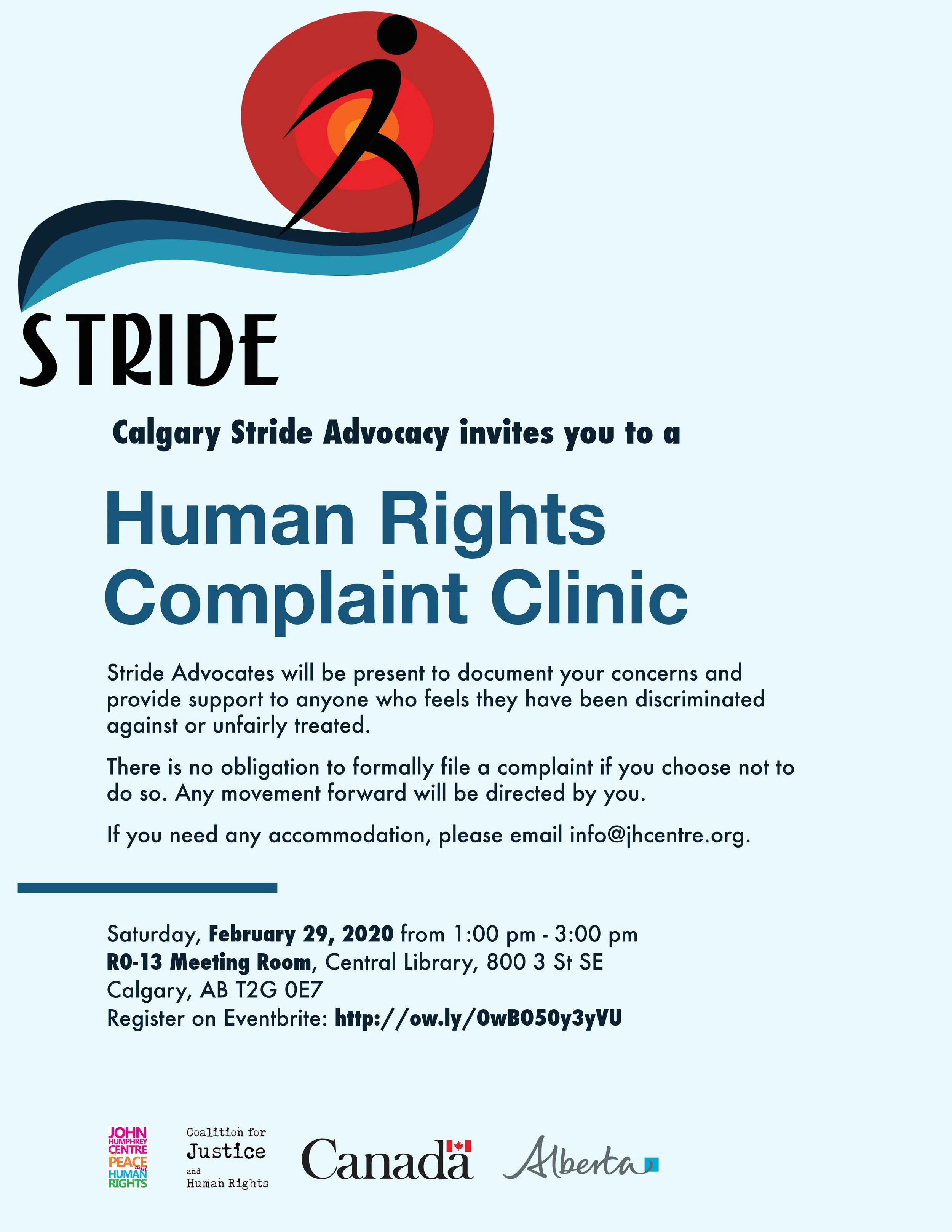 Stride Calgary: Human Rights Complaint Clinic