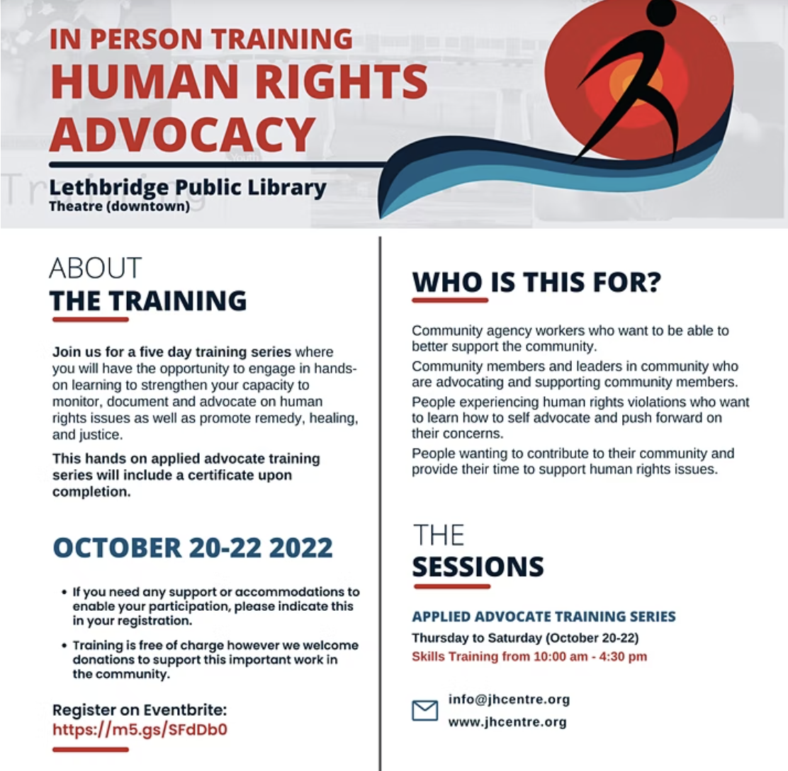 Human Rights Advocacy Skills Training (Lethbridge)