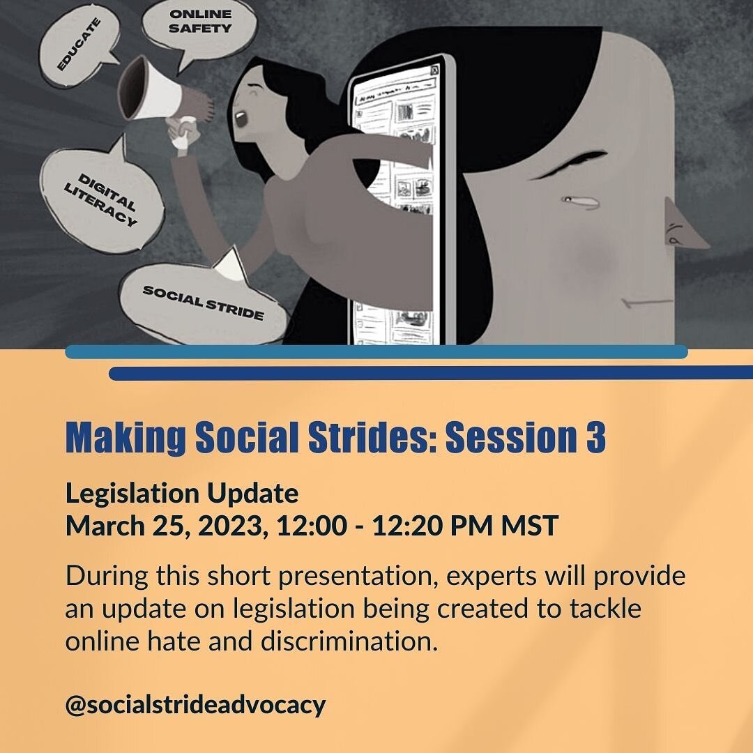 Join us for the Making Social Strides conference. This legislative update will inform us of legislation being created to tackle online hate and discrimination

➡️ RSVP link in our bio ⬅️