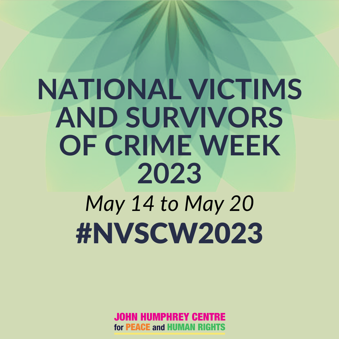 National Victims and Survivors of Crime Awareness Week 2023 #NVSCW 