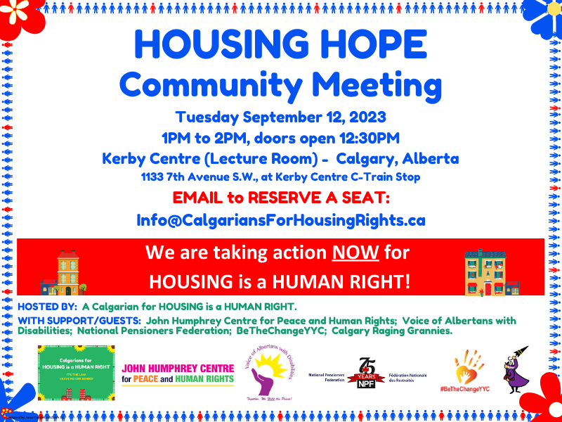 Housing Hope Community Meeting: Sept 12 - Calgary