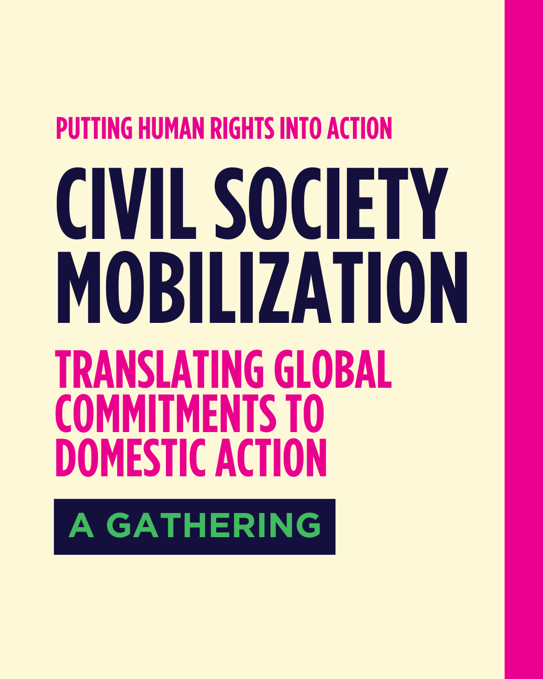 Civil Society Mobilization: Translating Global Commitments to Domestic Action