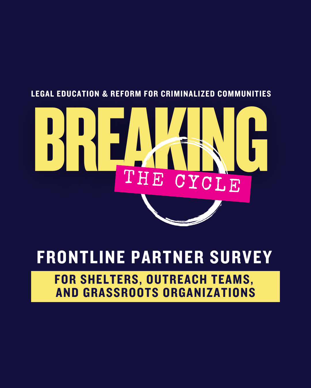 New Survey for Shelters, Outreach Teams, and Grassroots Organizations