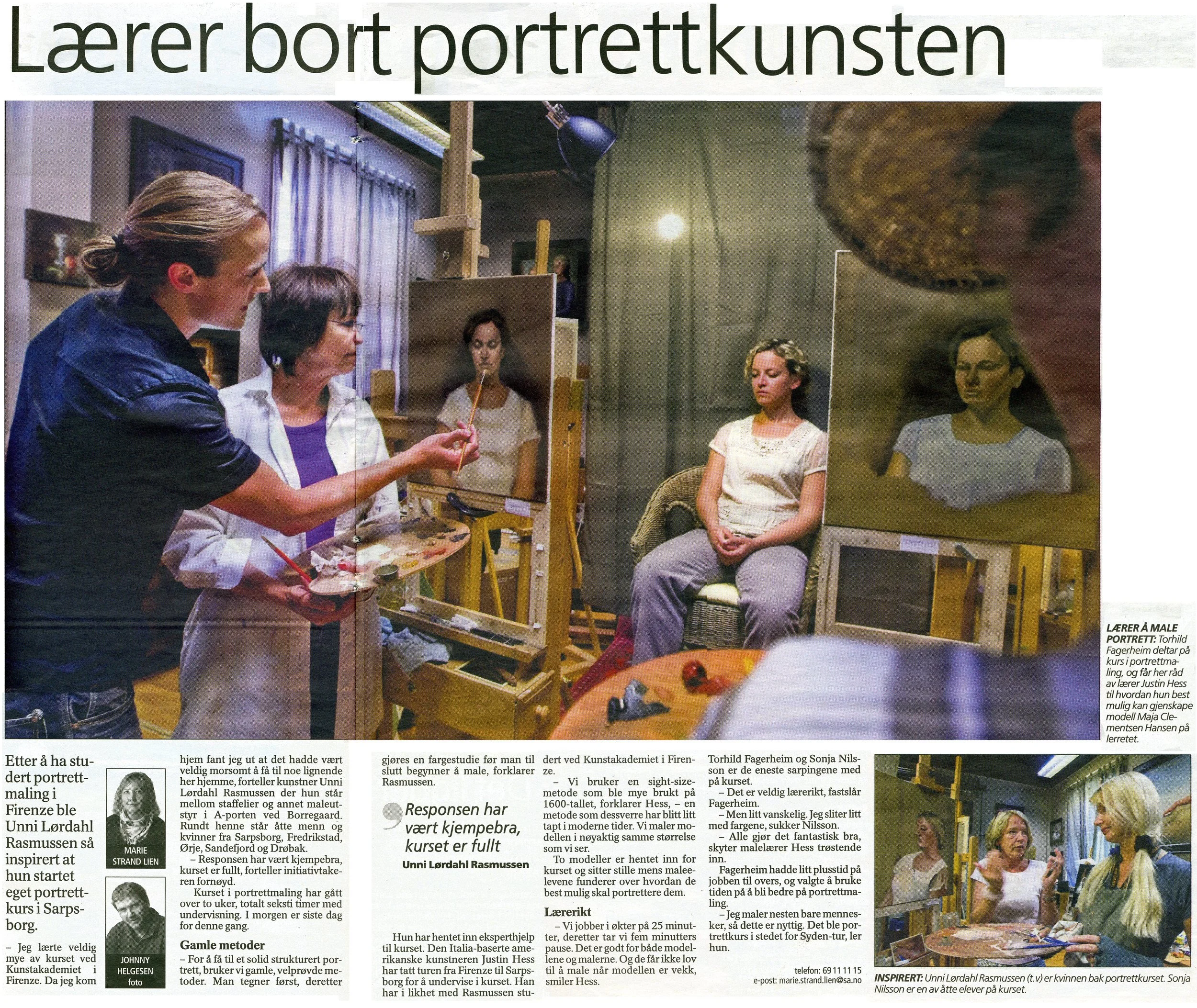  Sarpsborg ( Norway ) Newspaper article covering my workshop at Atelier Ostrup - June 2010