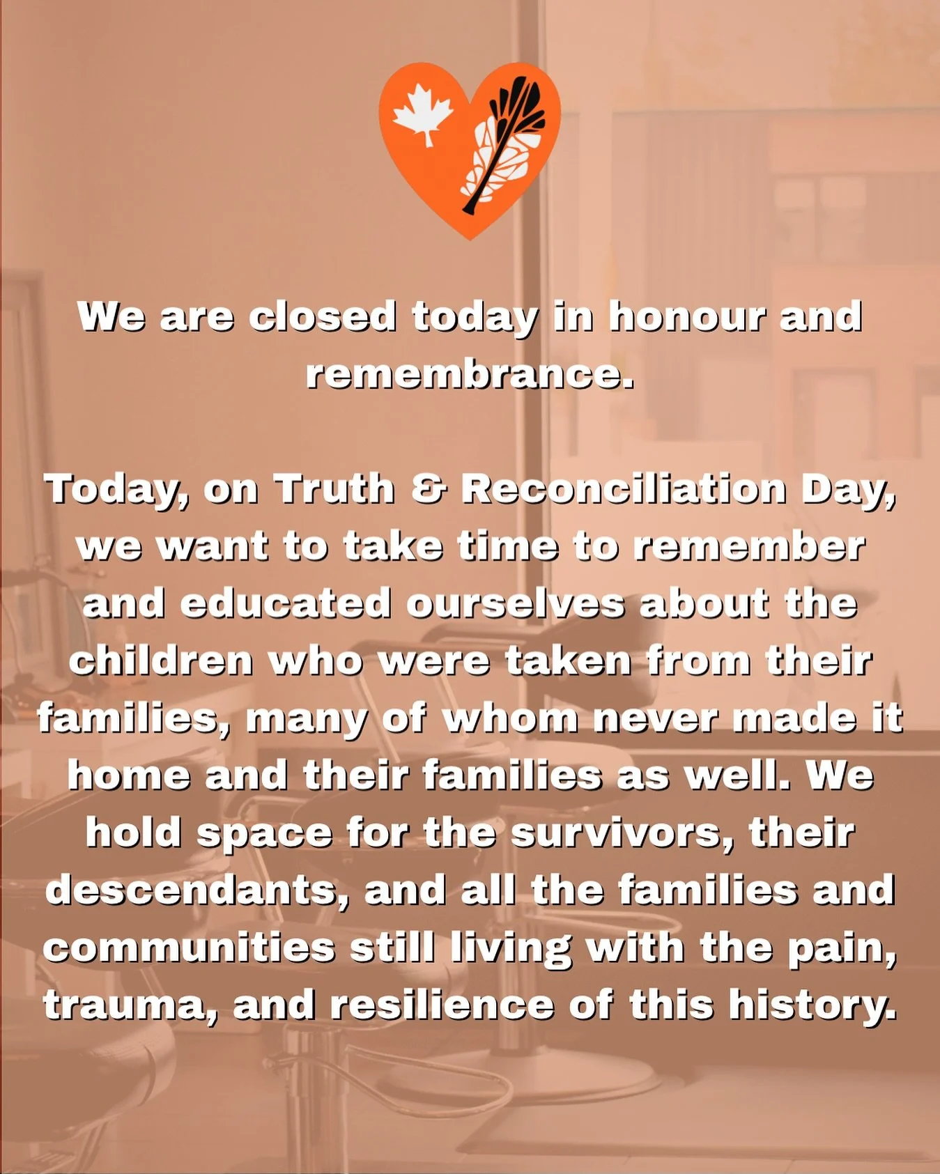 🧡We wear orange today not just in remembrance, but as a promise: Every Child Matters.

We believe it&rsquo;s not enough to acknowledge, but that it is on each of us to be willing to listen, learn, and take action. Even if it is for 15 minutes, pleas