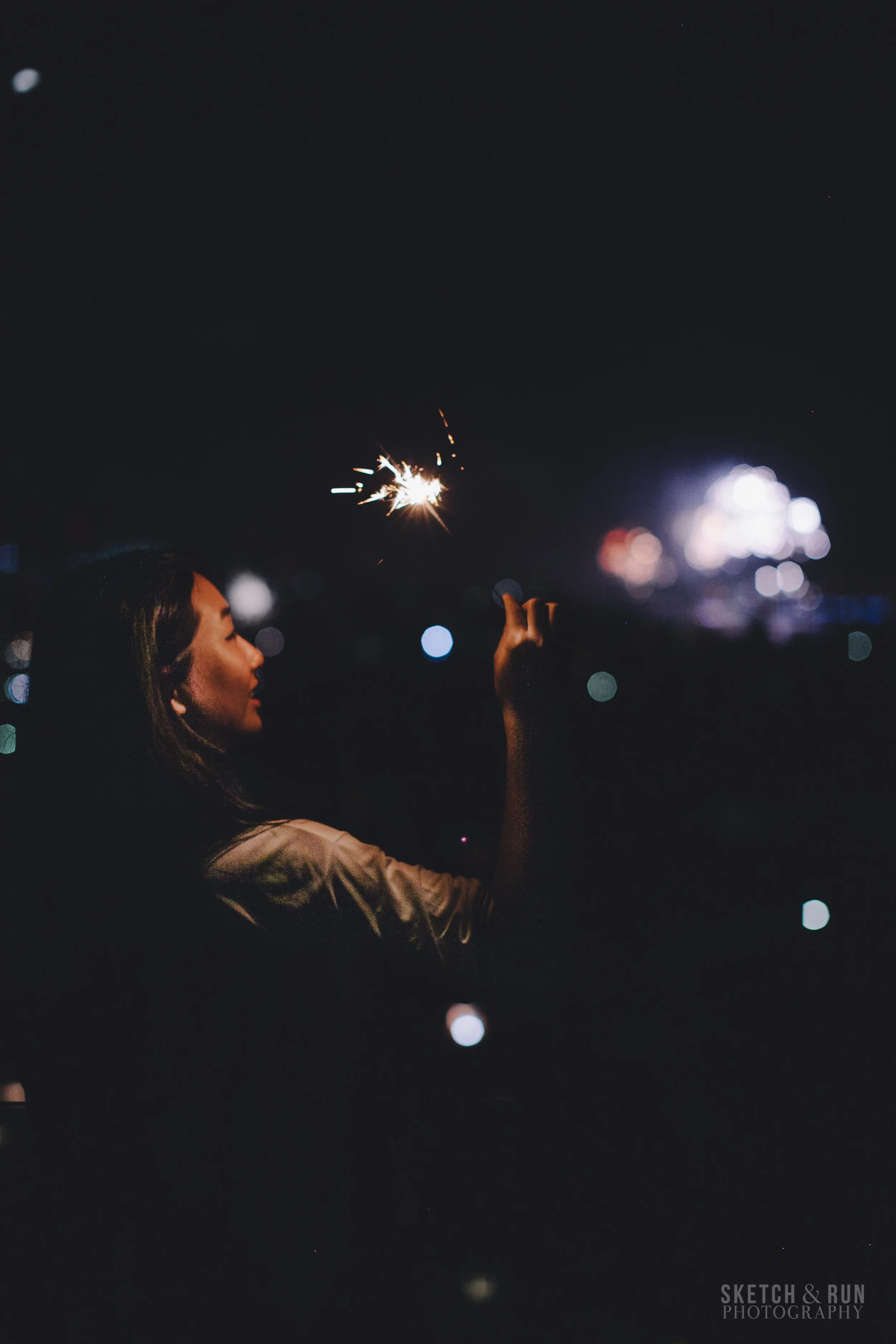 sparklers, dark, pattern