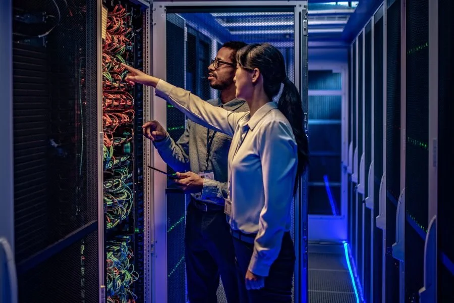 Network Consultant looking at a data centre network with a customer