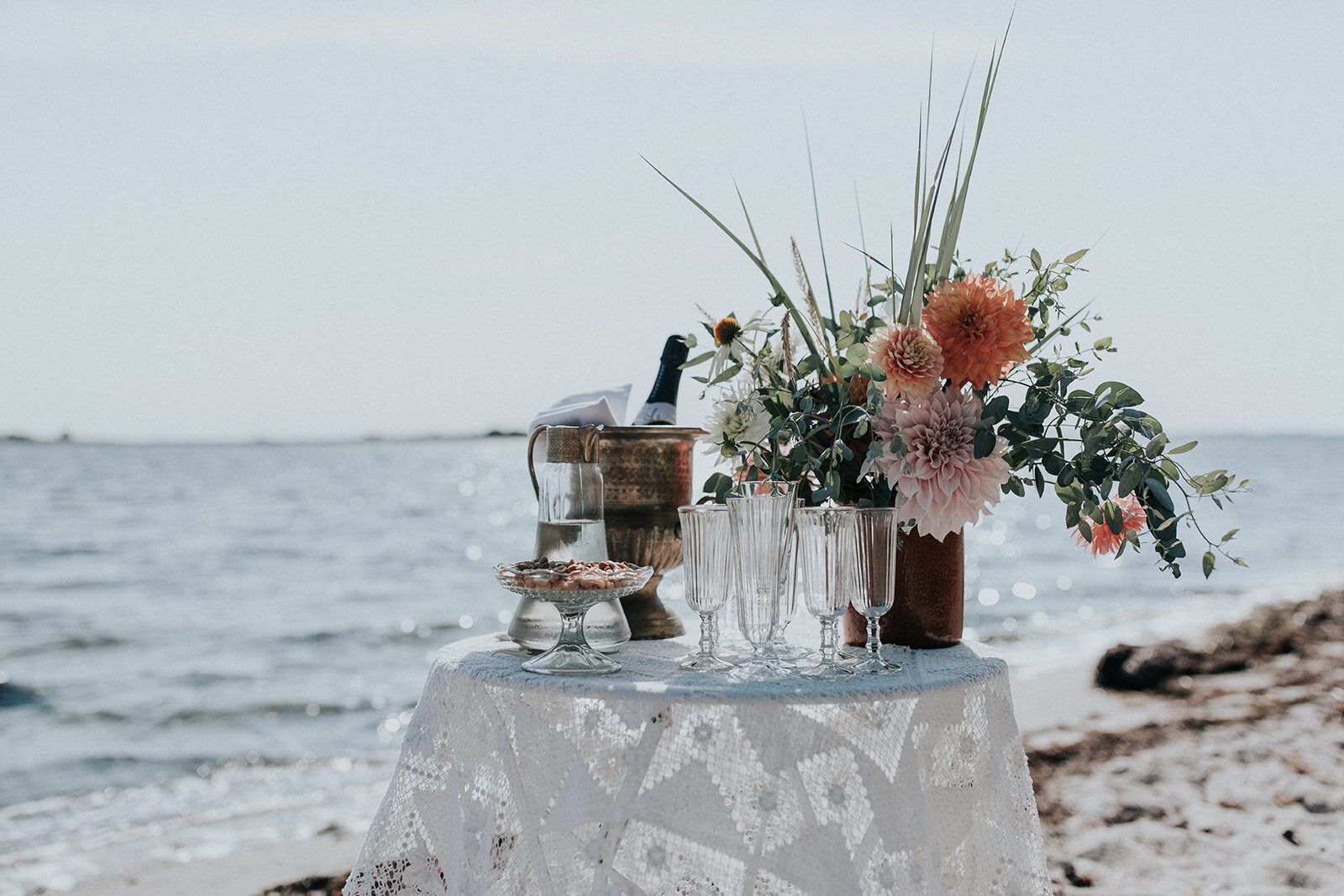 beachside wedding setup - Aero Island, Denmark - Wedding planned and coordinated by Danish Island Weddings - Full service wedding planners