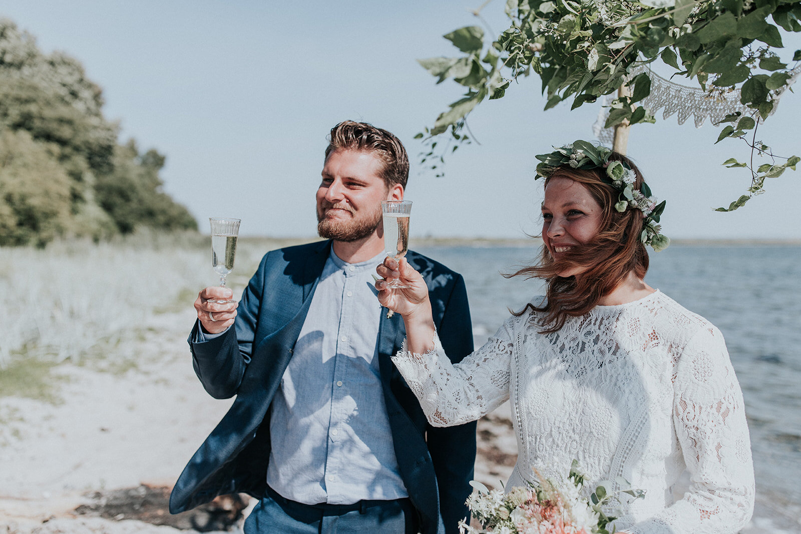 beachside wedding setup - Aero Island, Denmark - Wedding planned and coordinated by Danish Island Weddings - Full service wedding planners