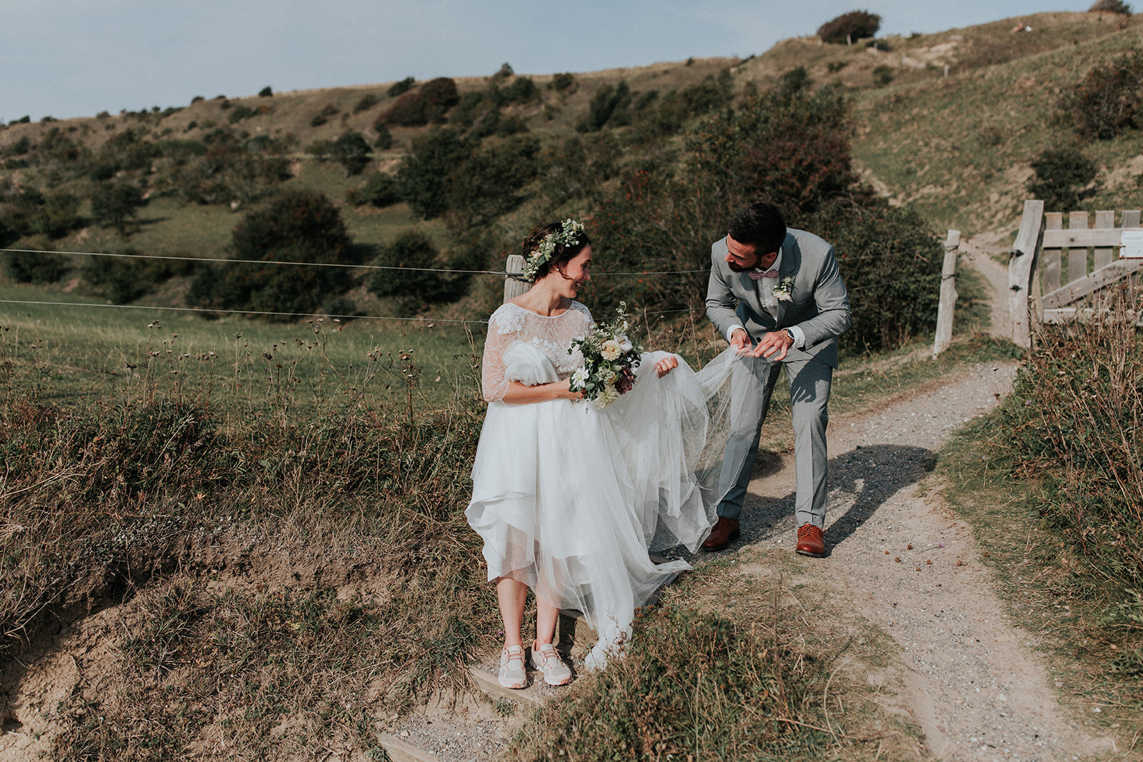 bride and groom at intimate rustic wedding ceremony - aero island, denmark - full service wedding planners - danish island weddings