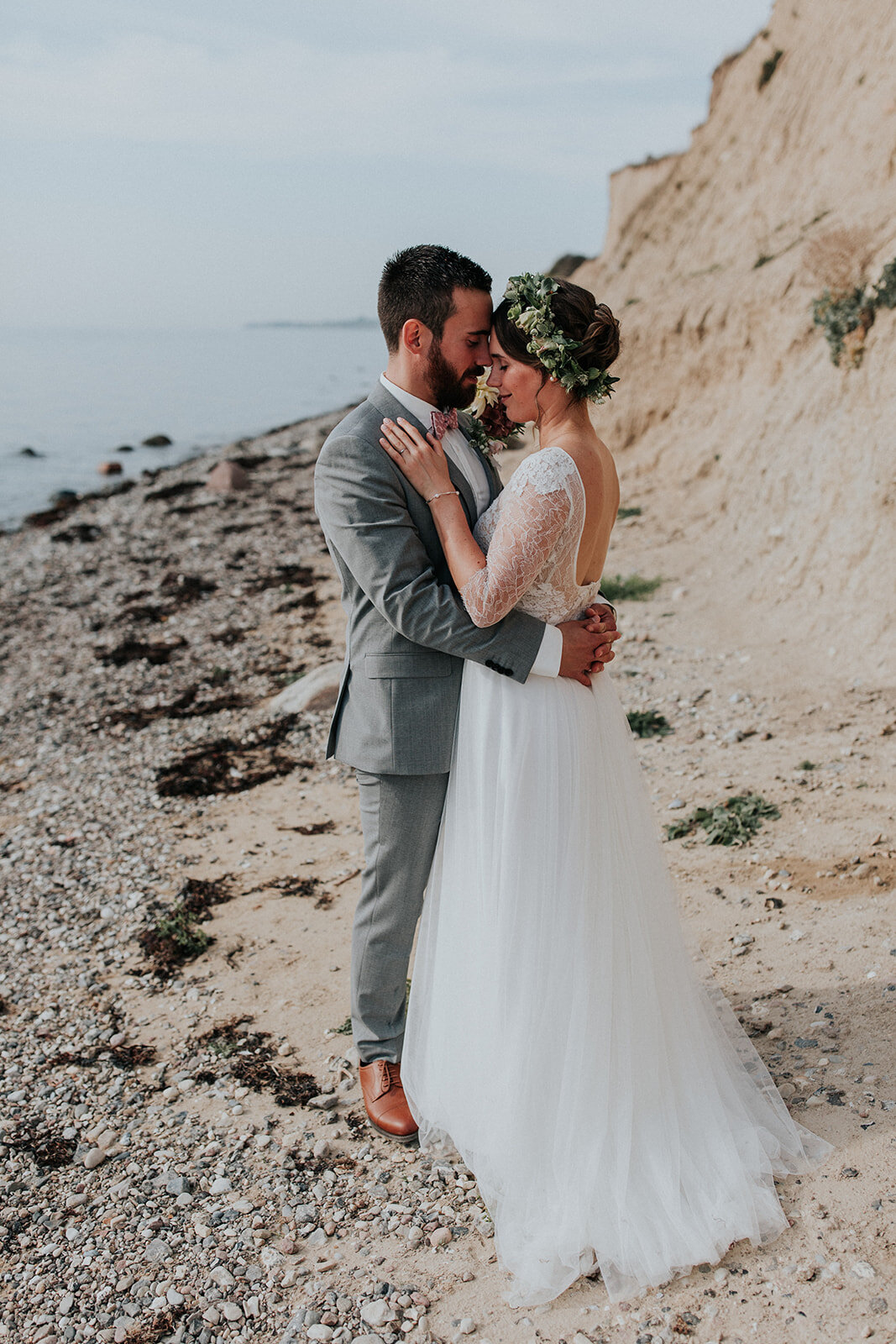 bride and groom at intimate rustic wedding ceremony - aero island, denmark - full service wedding planners - danish island weddings