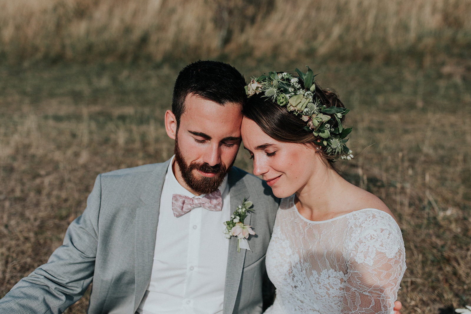 bride and groom at intimate rustic wedding ceremony - aero island, denmark - full service wedding planners - danish island weddings