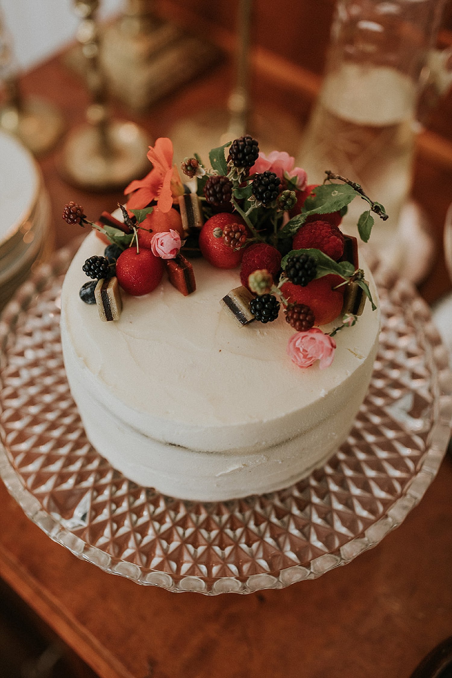 artisanal wedding cake with fruit and confections | full-service destination wedding | get married in Denmark | Aero Island | Danish Island Weddings | Denmark wedding planners and venue