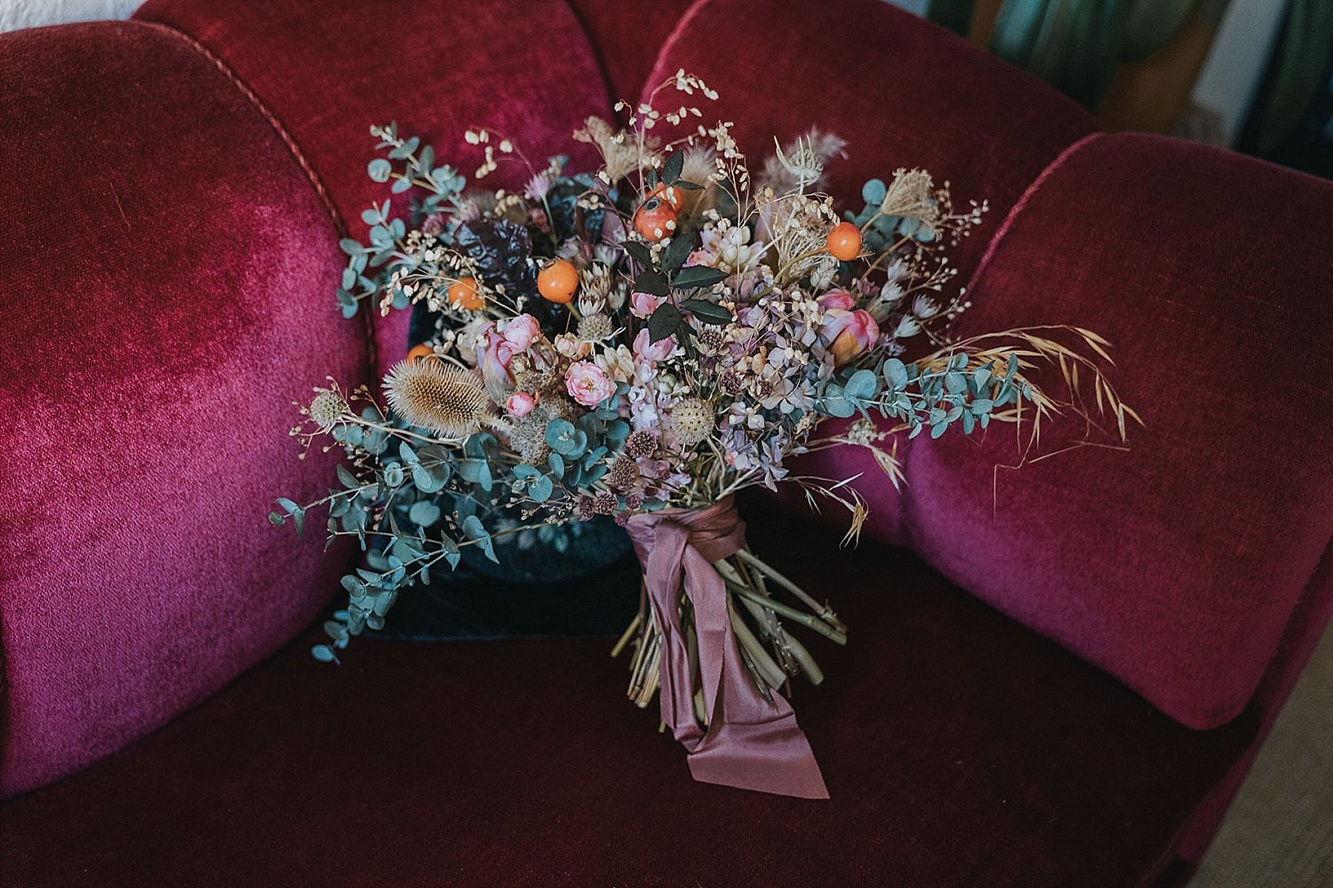 winter wedding bouquet winter wedding flowers | destination wedding | get married in Denmark | Aero Island | Danish Island Weddings