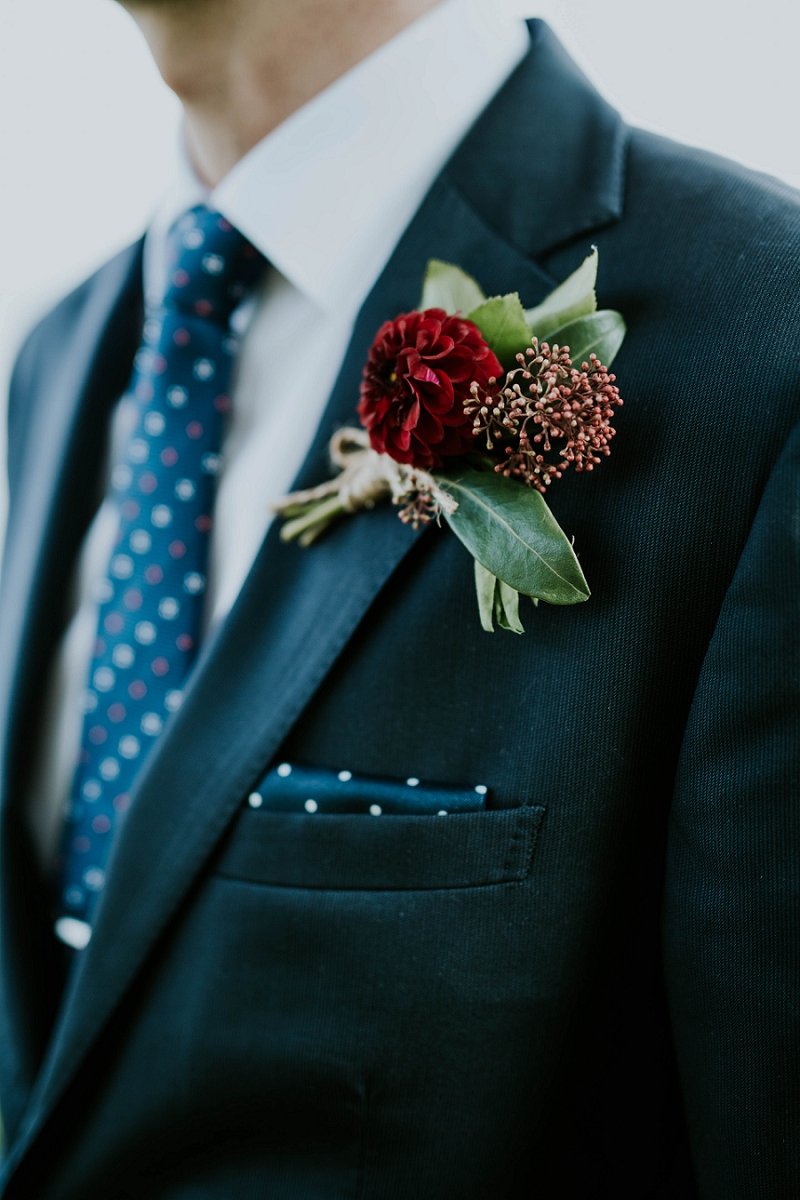 Groom with floral boutonniere