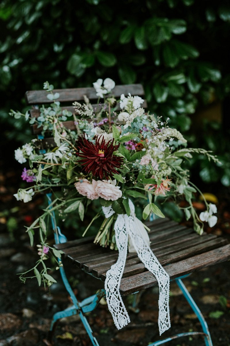 whimsical boho wedding bouquet garden bohemian wedding  | Get married abroad | Aero Island | Danish Island Weddings | Full service Denmark wedding planners 