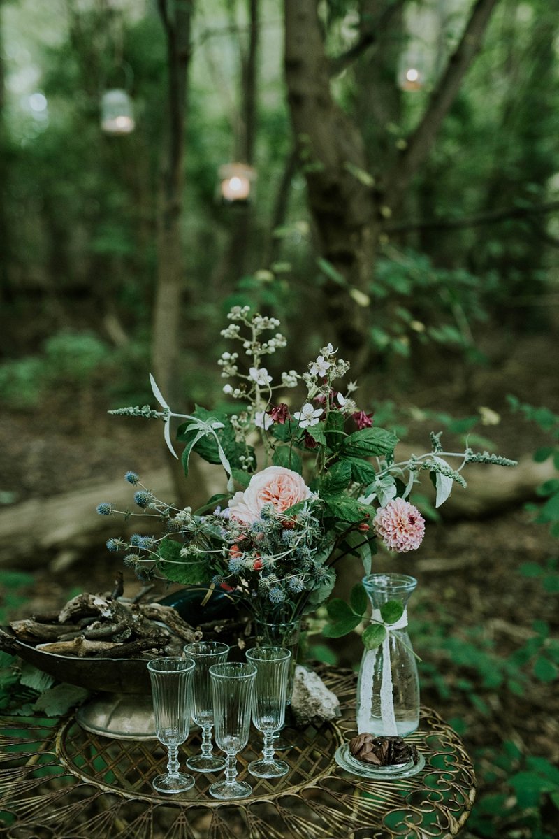 small vase of flowers - outdoor wedding - Aero Island, Denmark - Danish Island Weddings