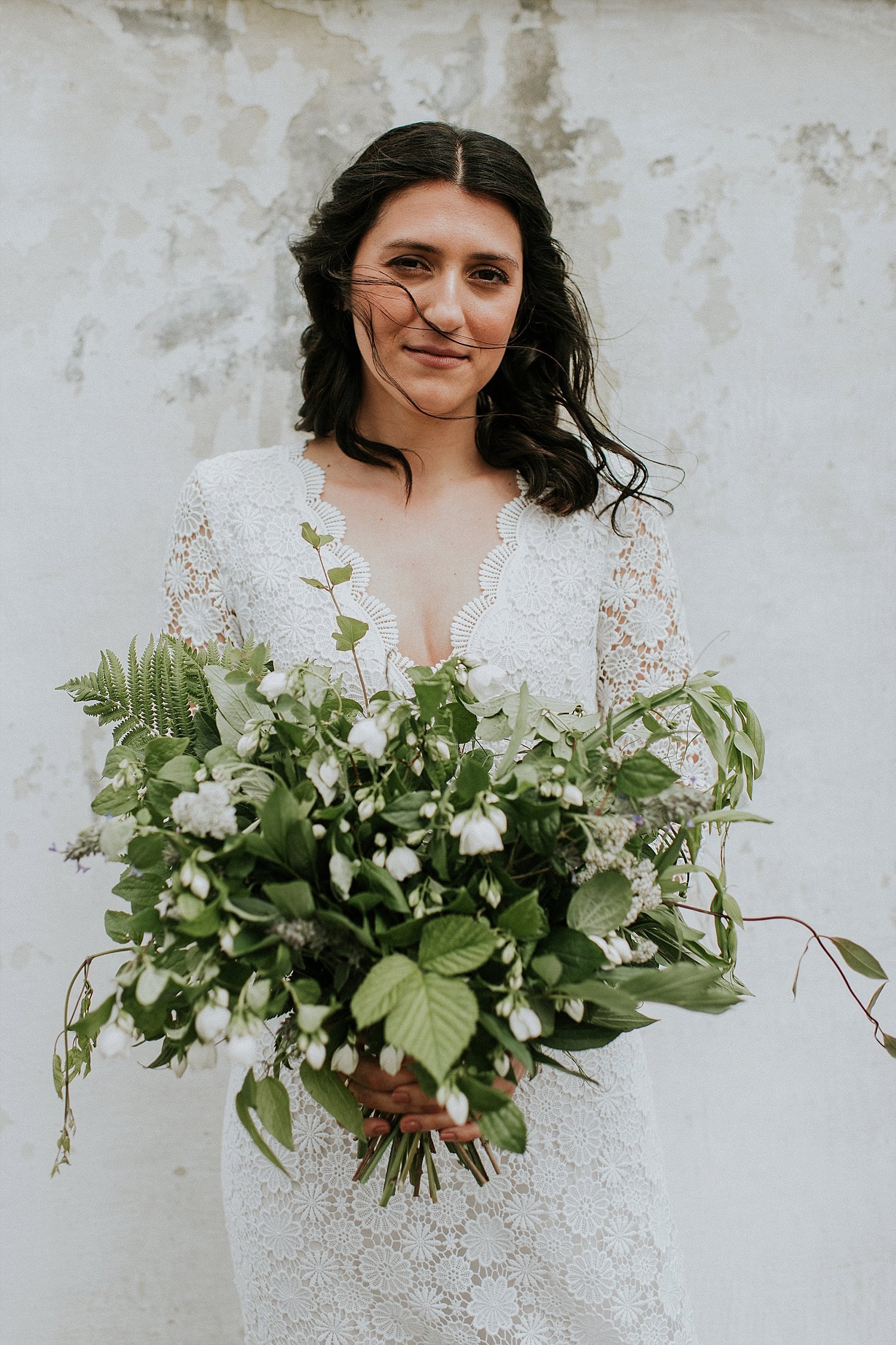 Bride with boho bouquet