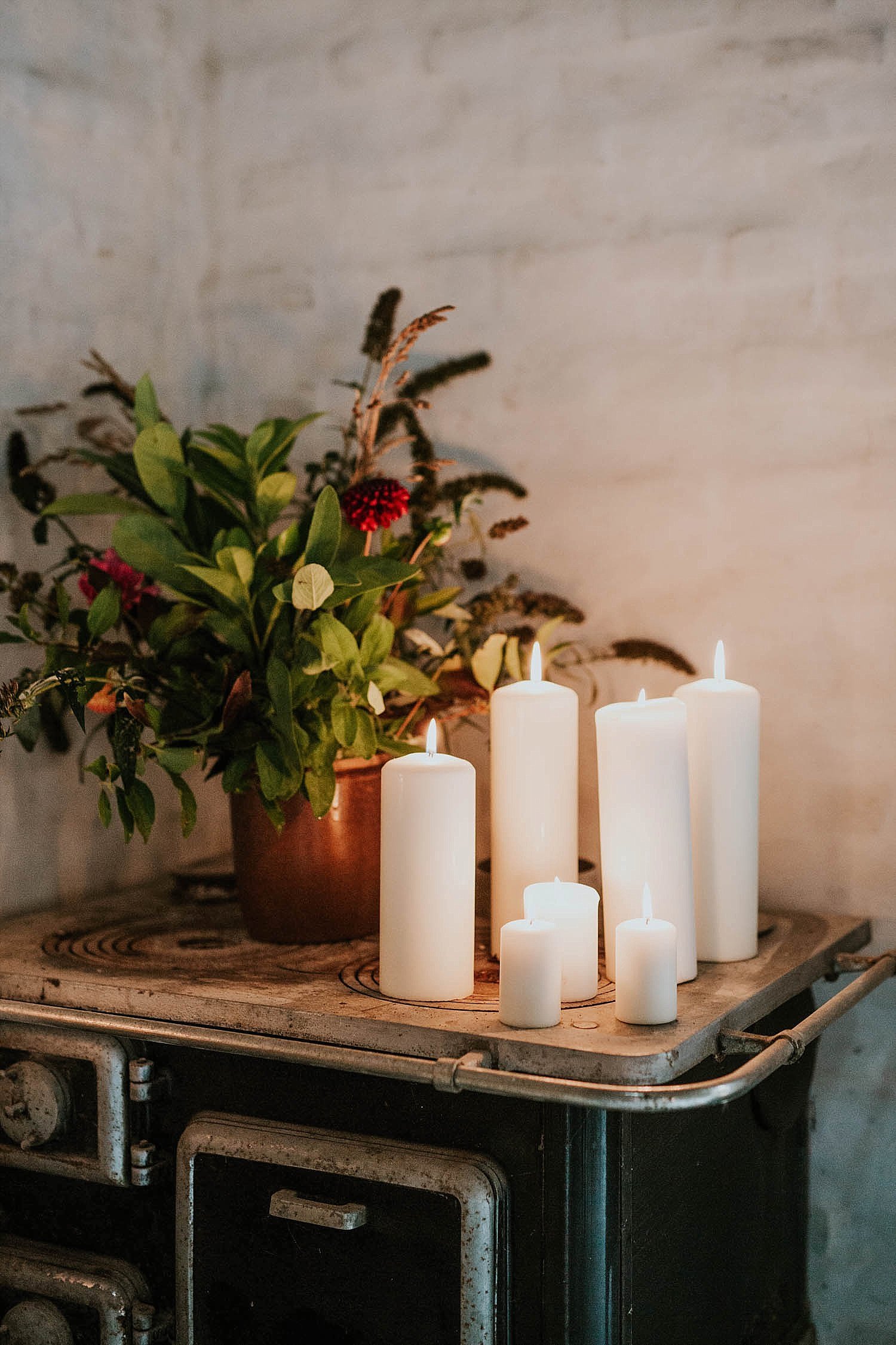 Candles and flowers - wedding decor
