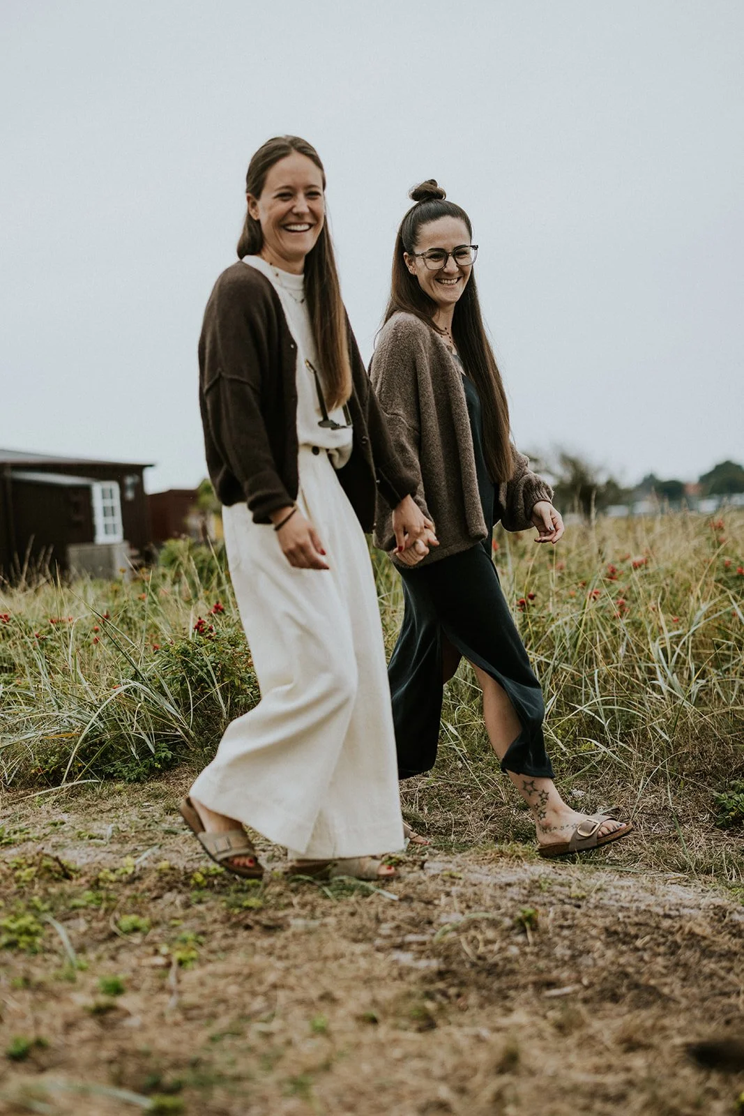 Walking to the Beach Wedding Ceremony