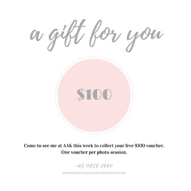 Thinking of treating yourself to a fabulous photo session in 2017? For this week only, come to AAK @_all_about_kids pop up to pick up your $100 voucher!!