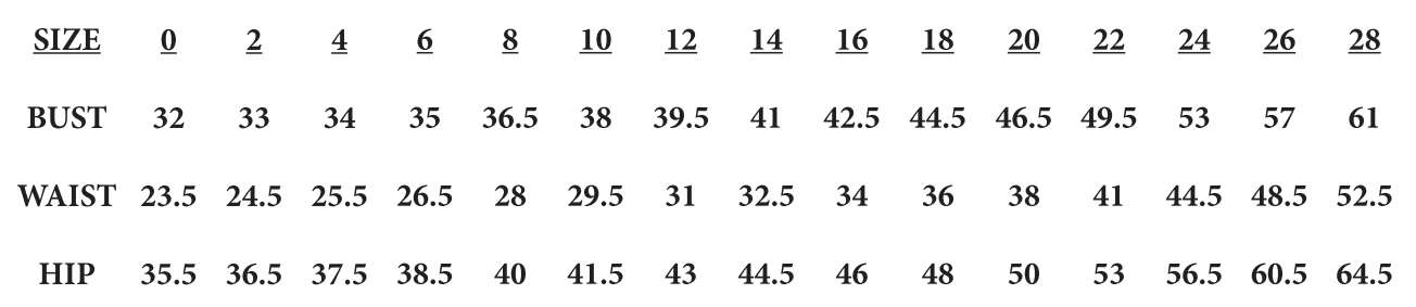 Mori Lee Bridesmaid Size Chart