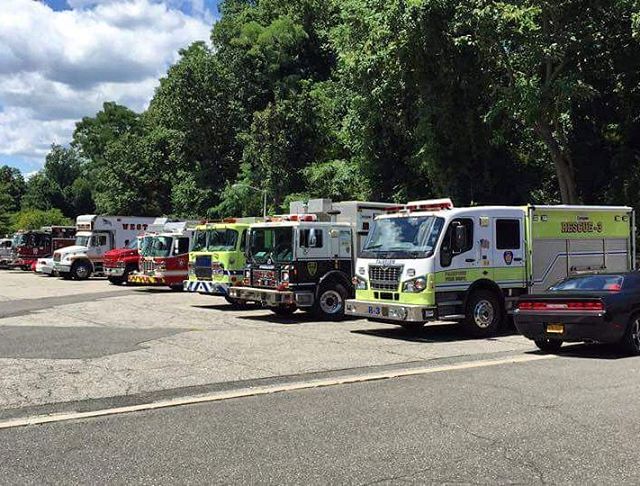 Greenburgh Tech Rescue with 21 members awaiting orders at Tappan Zee Bridge crane collapse on Tuesday.  Units from Fairview Fire, Hartsdale Fire, Greenville Fire, and Greenburgh Police. #tappanzeebridge #greenburghfirefighters #iaff #Gufa1586 #techre