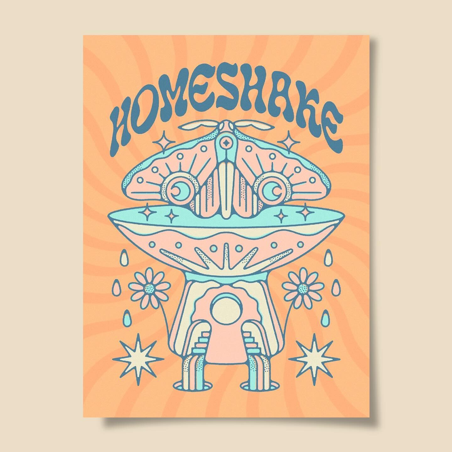 Keeping this series of gig posters going with a new one for Homeshake ( aka @pitersugar )
I&rsquo;ve been listening to their new album a lot and it felt right to whip something up to add to this series.

If you&rsquo;re looking for work like this, fe