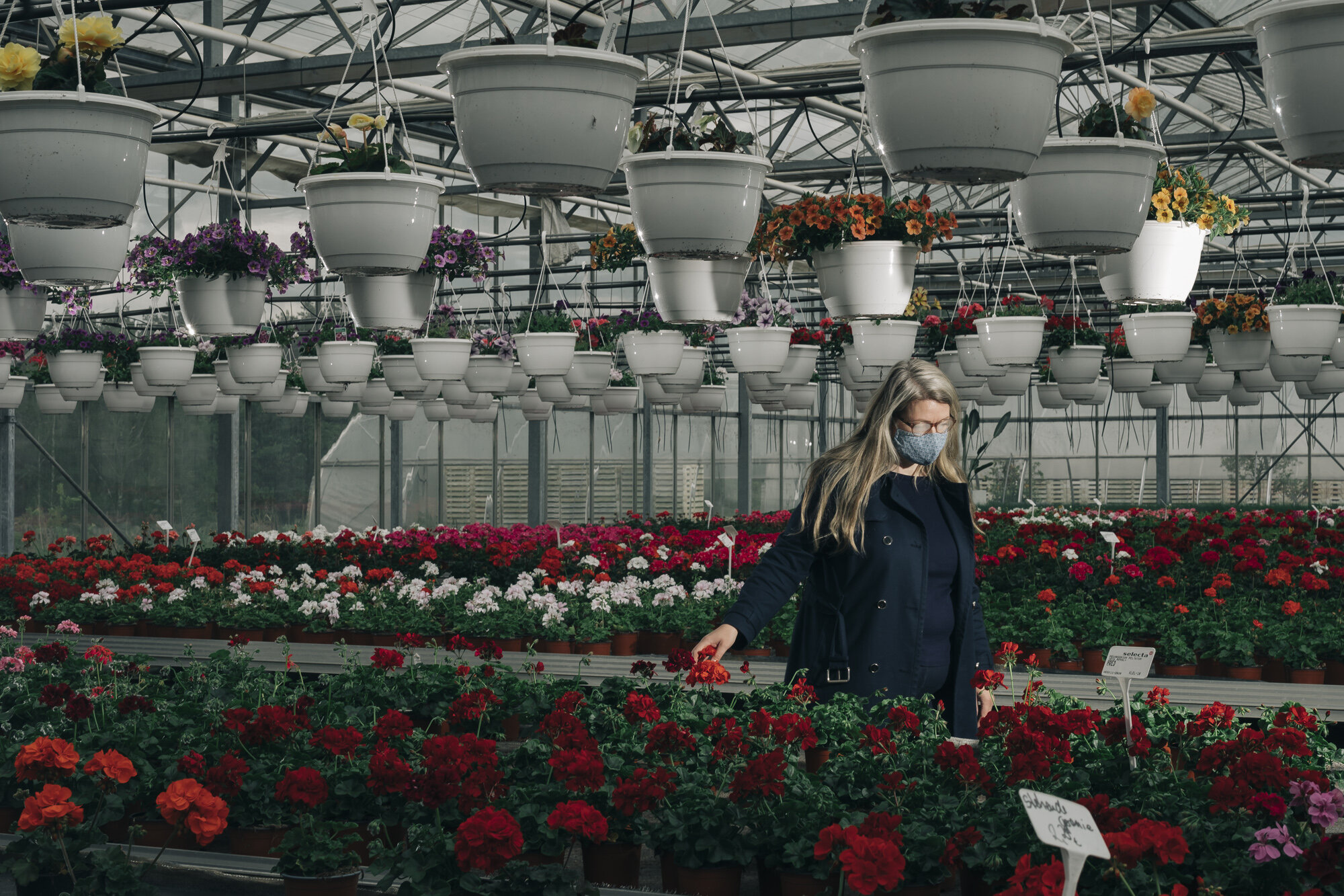  Yvonne B. visits a flower shop near Berlin. After the shutdown most of the shops are allowed to open again in May. What is new is that masks are compulsory inside all shops in germany. 