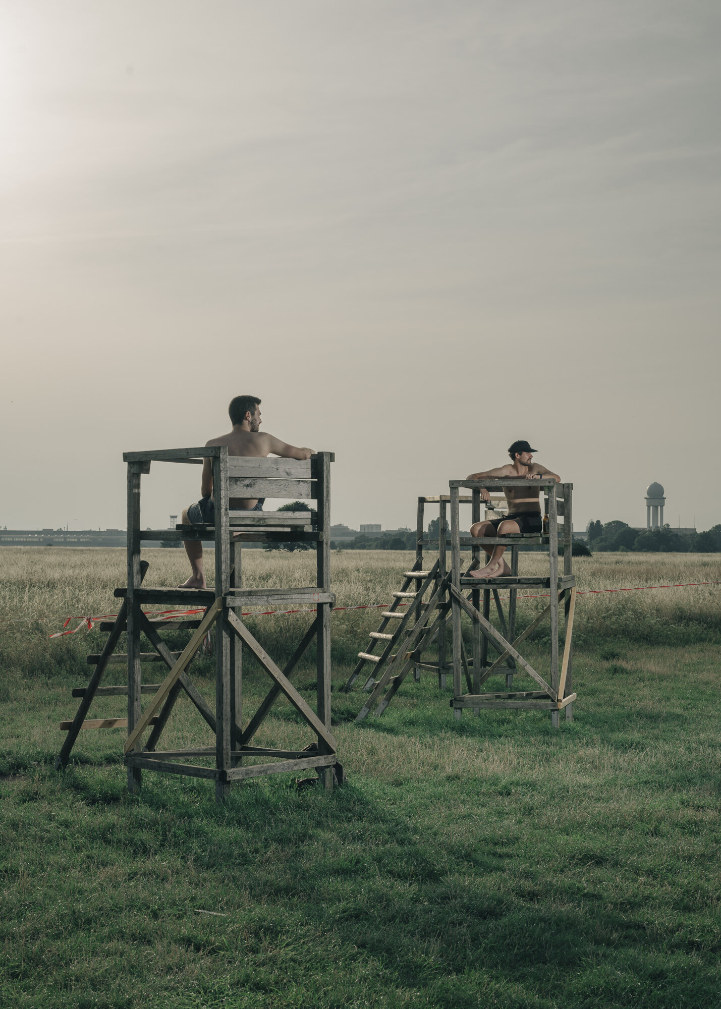  Siebrecht and Arvid  from the Netherlands visit the Tempelhofer Feld in Berlin.  