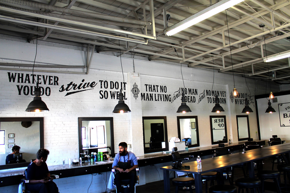 Branding &amp; Sign Painting: Fort Worth Barber Shop