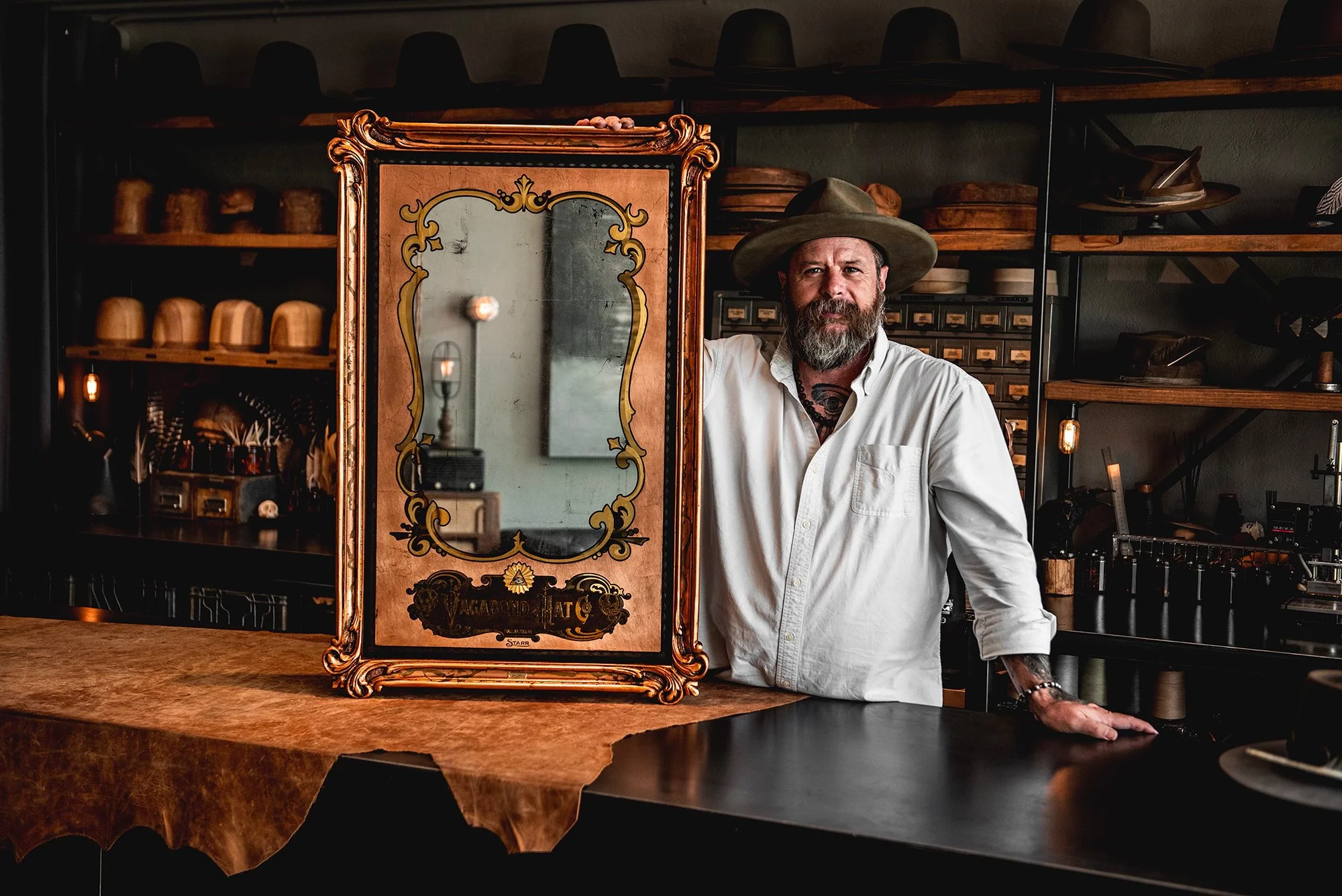 Custom Mirror: Vagabond Hats Dallas