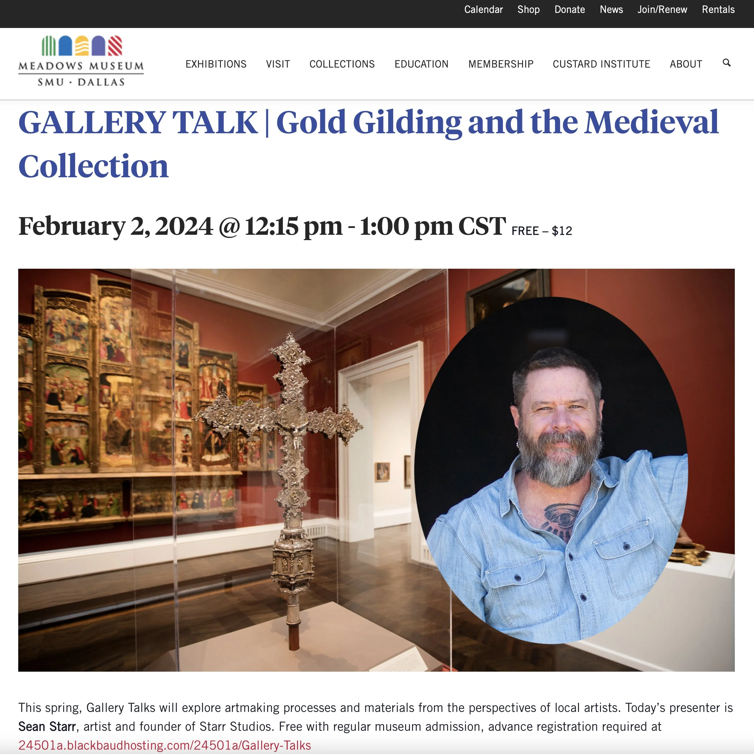 Gold Leafing Talk with Sean Starr: Meadows Museum Dallas