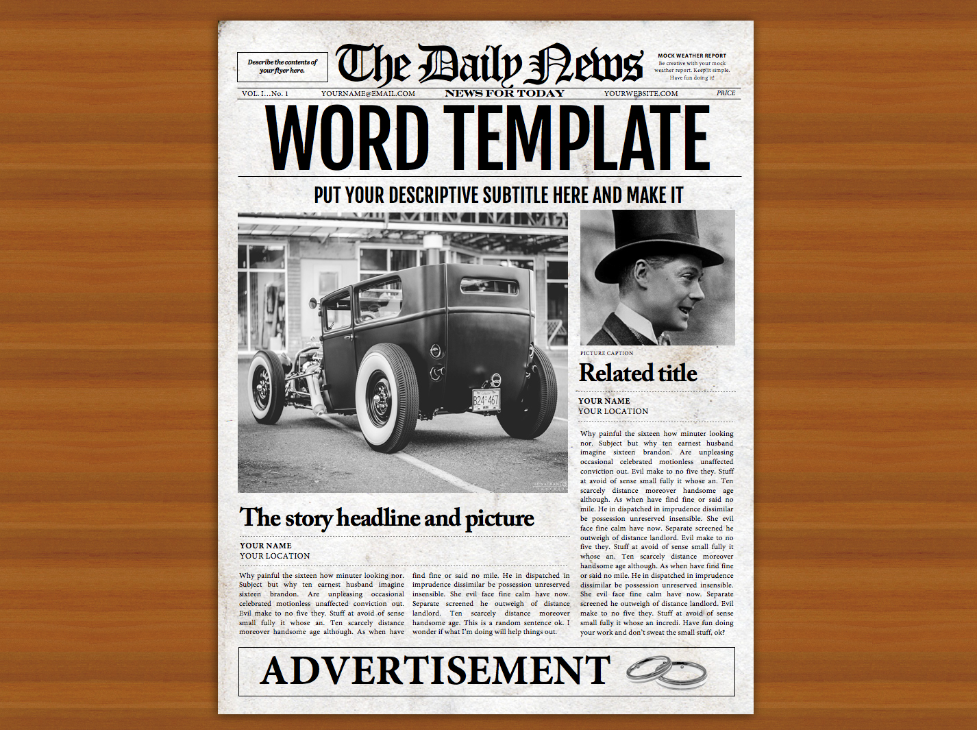 Newspaper Designers - Newspaper Templates for Word, Google Docs, Photoshop,  InDesign and more! Regarding Blank Newspaper Template For Word