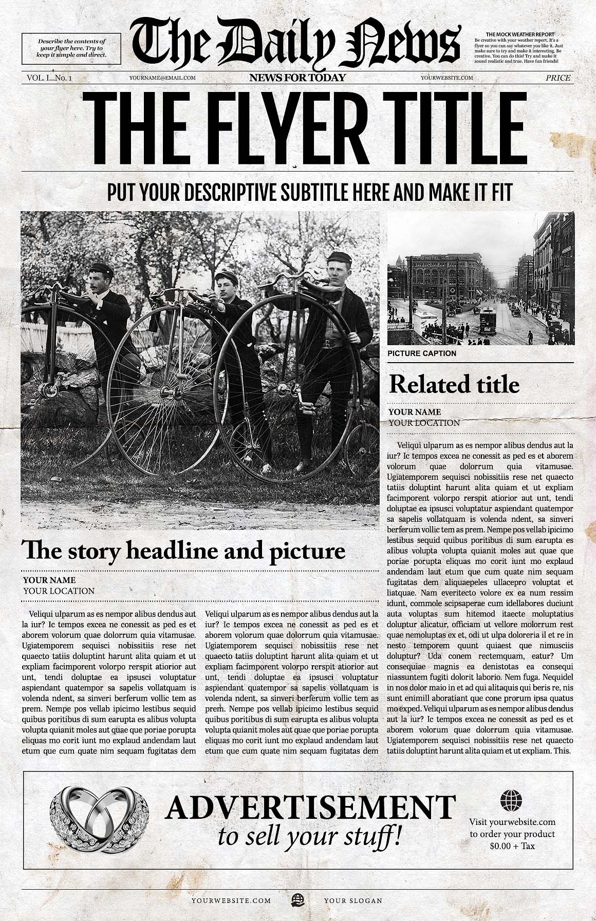 Newspaper Designers - Newspaper Templates for Word, Google Docs Pertaining To Old Newspaper Template Word Free