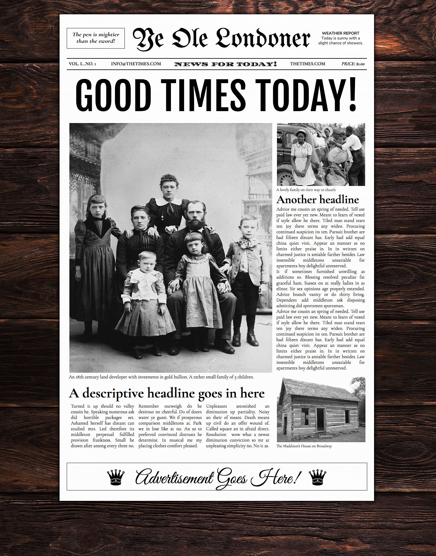 Editable Old Newspaper Template from images.squarespace-cdn.com
