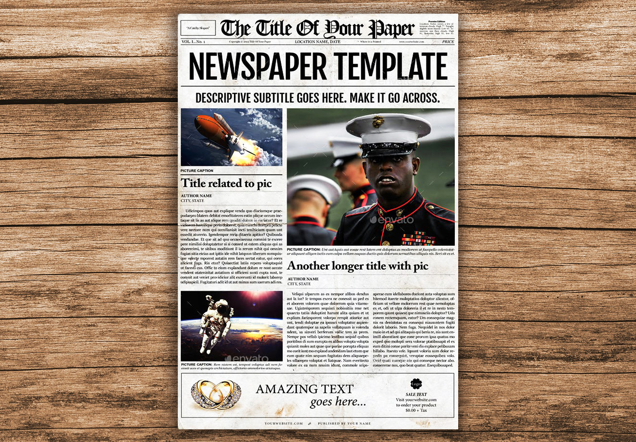 Newspaper Designers - Newspaper Templates for Word, Google Docs, Photoshop,  InDesign and more! In Blank Newspaper Template For Word