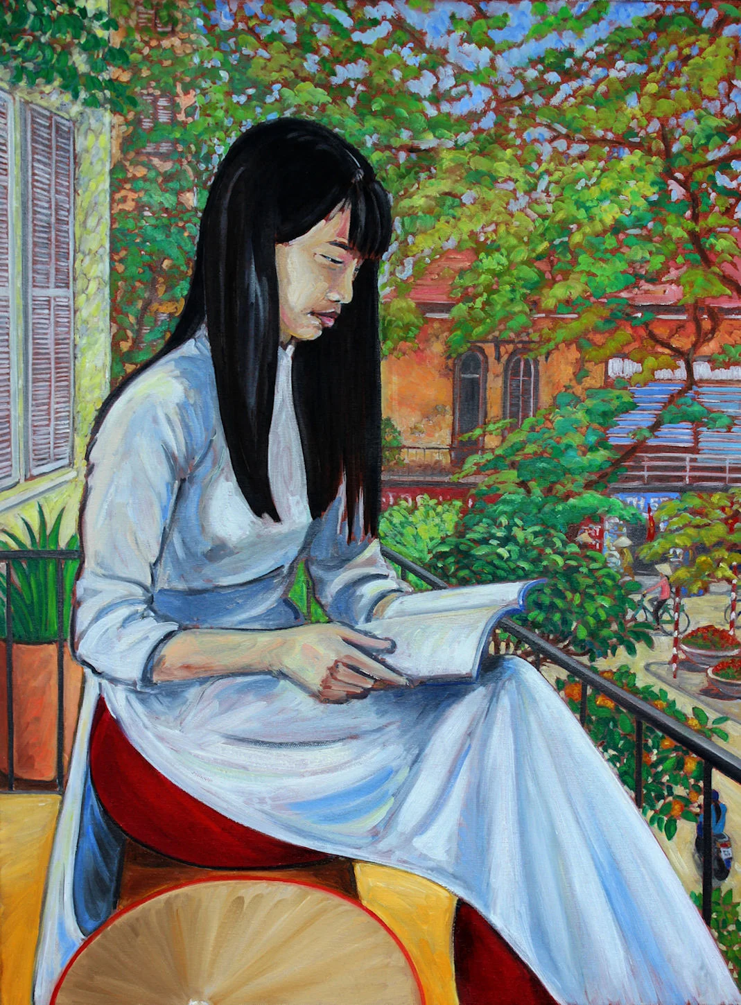 Reading of the past. Oil on canvas, 60 x 80cm