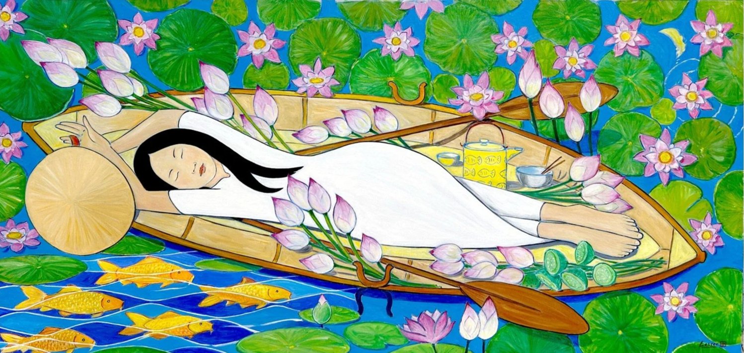 lotus_gatherers_tea_break_acrylic_canvas_john_lester.jpg