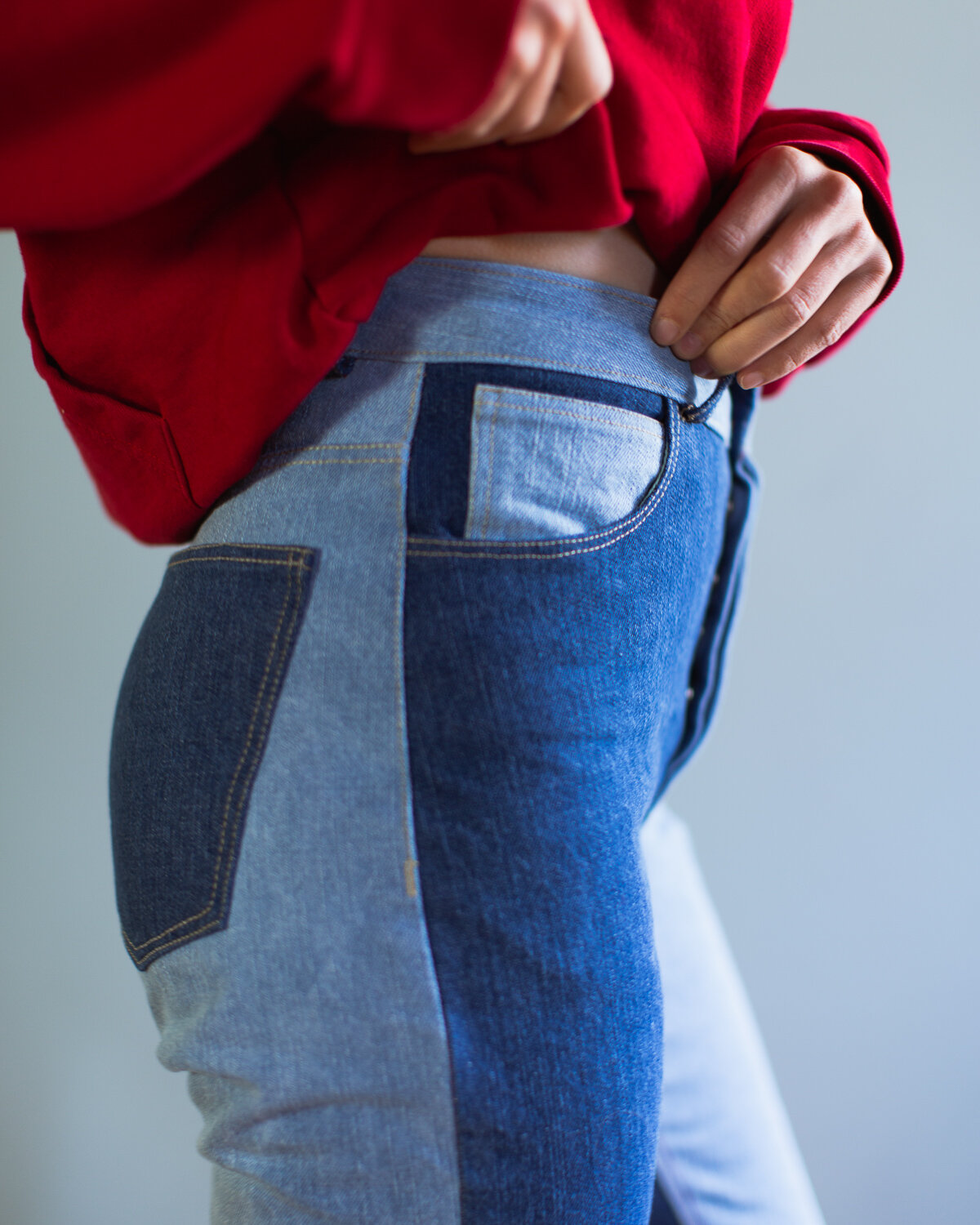 Two-Toned Bleached Denim Dawn Jeans — SARAH KIRSTEN
