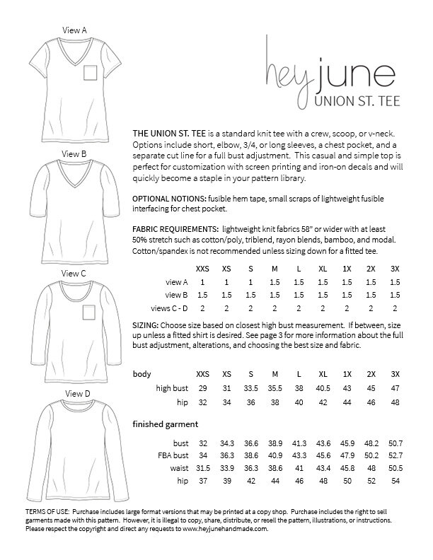 FREE Long Sleeve T-Shirt Sewing Patterns