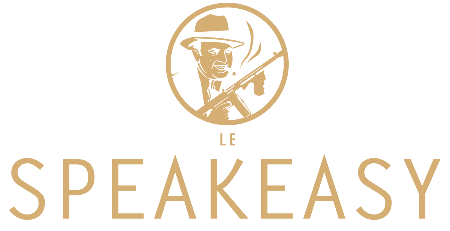 Logo du Speakeasy avec un homme fumant un cigar