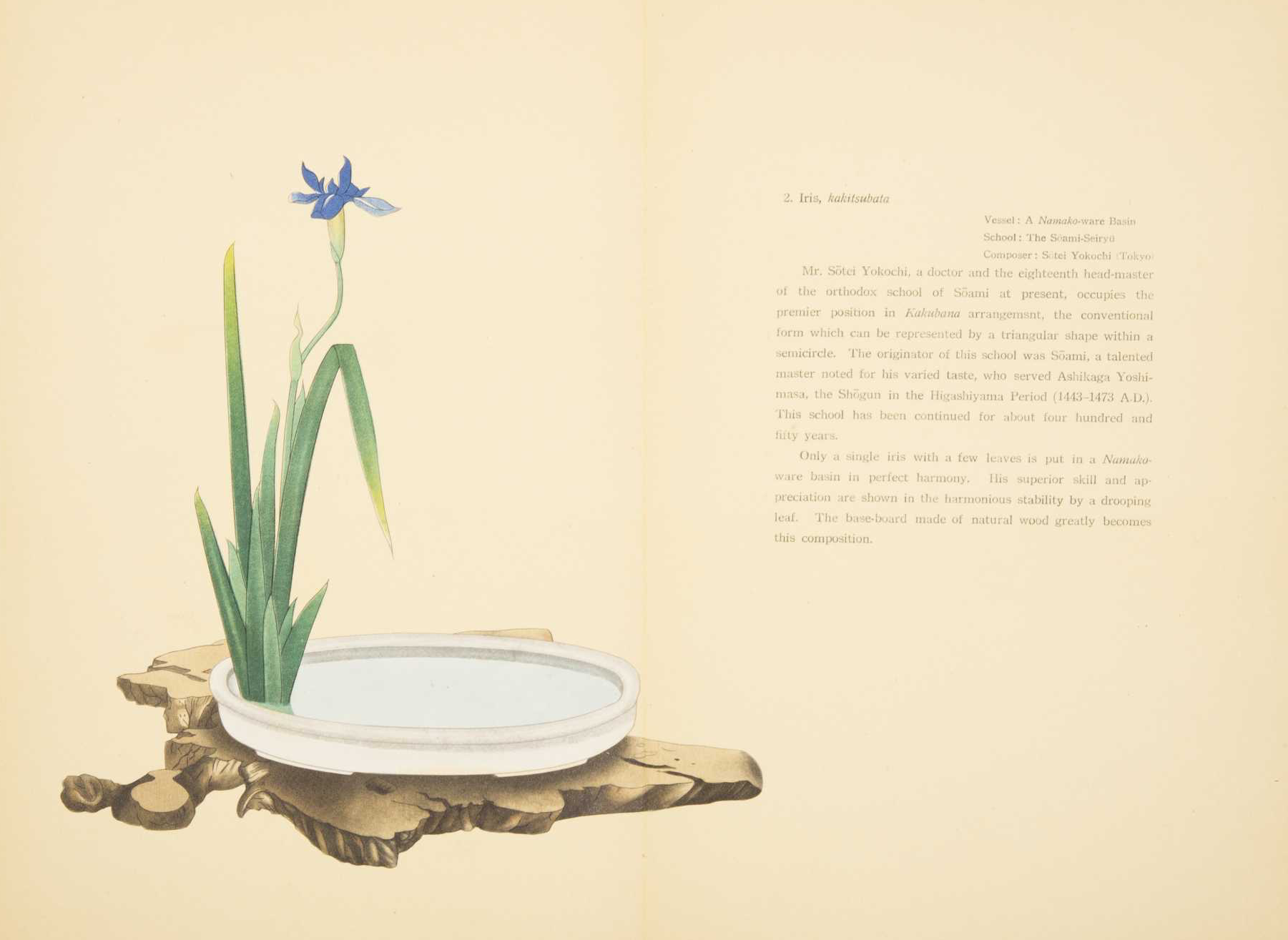Select Flower Arrangements of Moribana & Heikwa. Edited by Kasuke Murakami, Explained by Mitsuharu Hashizume. Printed and made in Japan by Jigyokudo Yamanaka & Co. Inc. 1936 http://www.thecobbs.com/auction-2017-01-14-lot-84A.html